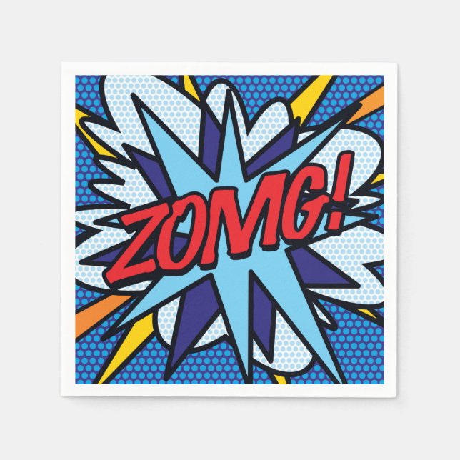 Guardanapo De Papel Diversão Retro Quadrinho ZOMG (Frente)