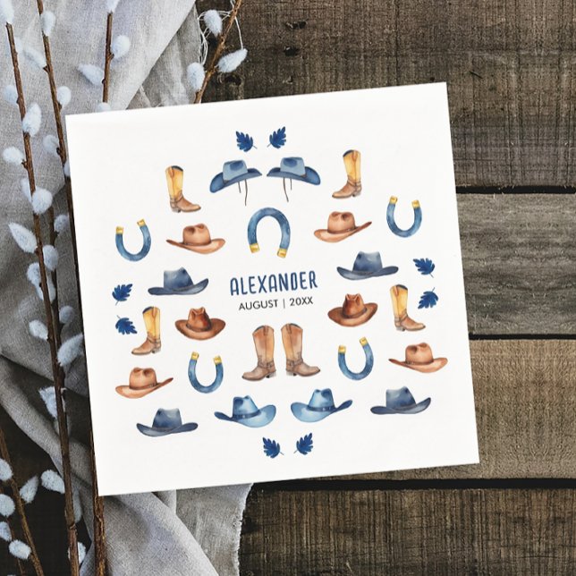 Guardanapo De Papel Diversão Russo Azul Sorte Cavalo Cabelo Ocidental  (Criador carregado)