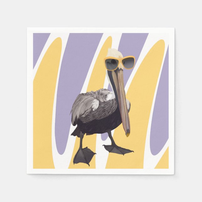 Guardanapo De Papel Diversão Summer Vibes Pelican Bird (Frente)