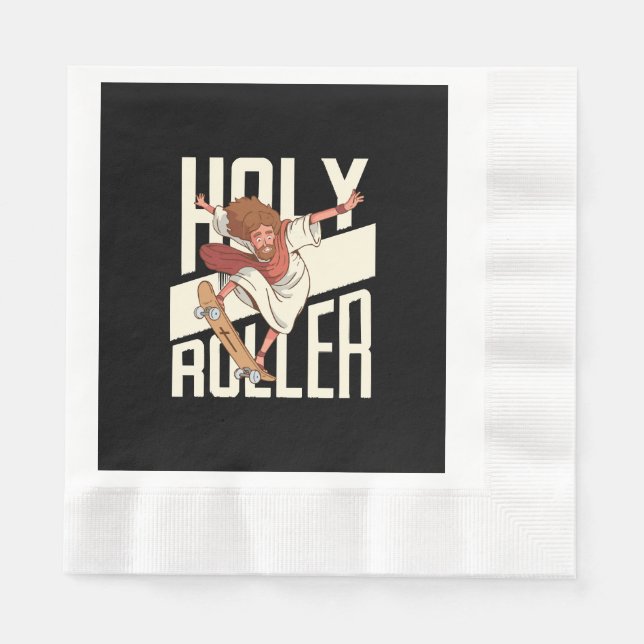 Guardanapo De Papel Divertido Jesus de Patins Holy Roller (Frente)