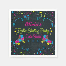 Guardanapo De Papel Divertido, Neon, Skate Party Napkins