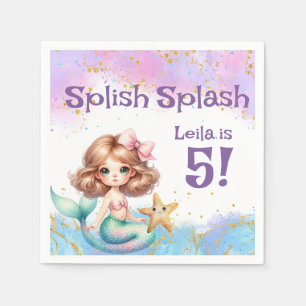 Guardanapo De Papel Dividir Splash Smermaid Party