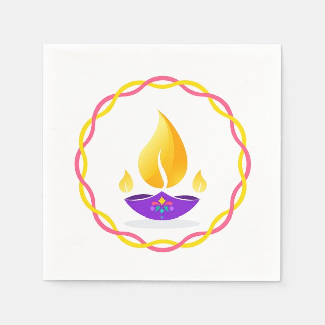 Guardanapo De Papel Diwali Diya Napkins (Frente)