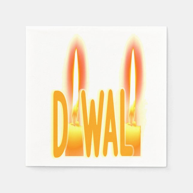 Guardanapo De Papel Diwali Lights Candles Candlelight Typoographic Cut (Frente)