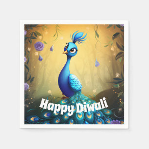 Guardanapo De Papel 🦚 Diwali Wonder: Cartão-postal Peacock Encantado