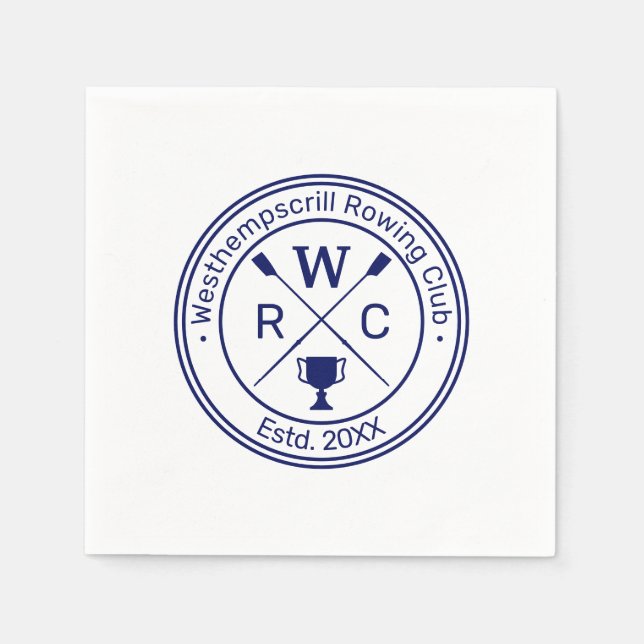 Guardanapo De Papel DIY Cores Removendo Rowers Club Trophy Name Ini (Frente)
