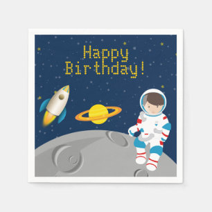 Guardanapo de papel do aniversário do astronauta