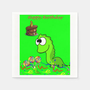 Guardanapo de papel do aniversário do dinossauro