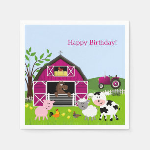 Guardanapo de papel do aniversário dos animais de