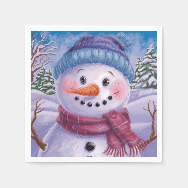 Guardanapo de Papel do Boneco de Neve Frosty (Frente)