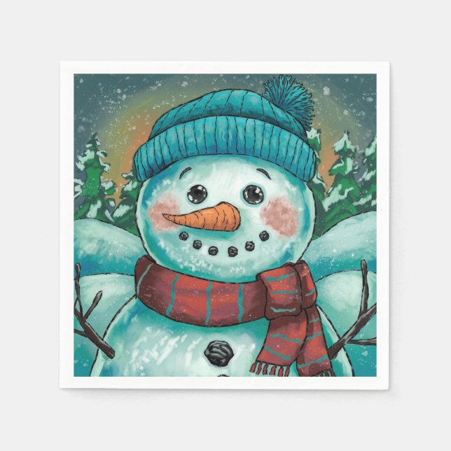 Guardanapo de Papel do Boneco de Neve Frosty (Frente)