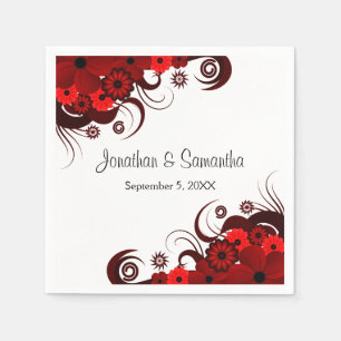 Guardanapo de papel do casamento gótico floral