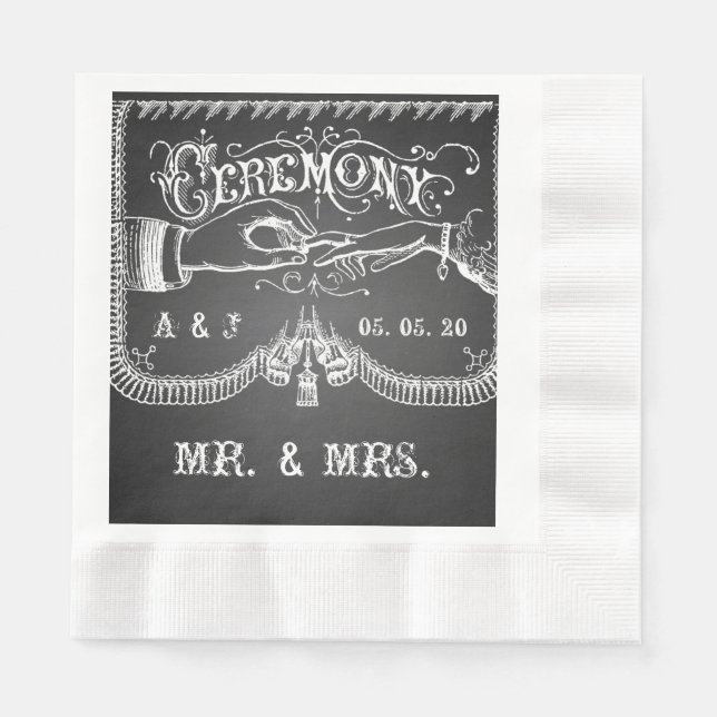 Guardanapo de papel do casamento rústico do quadro (Frente)