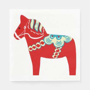 Guardanapo de papel do cavalo vermelho de Dala