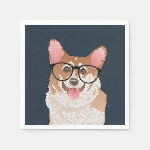 Guardanapo de papel do Corgi feliz de Galês do