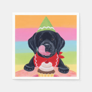 Guardanapo de papel do cupcake preto do