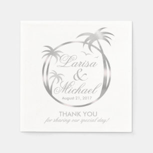 Guardanapo De Papel Do falso tropical do logotipo do Palm Beach