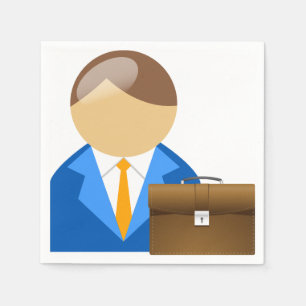Guardanapo de papel do homem de negócios e da