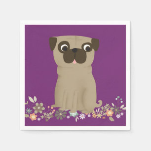 guardanapo de papel do pug