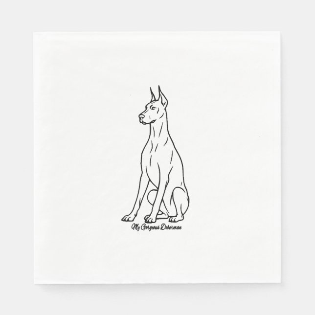 Guardanapo De Papel Doberman Magnífico (Frente)