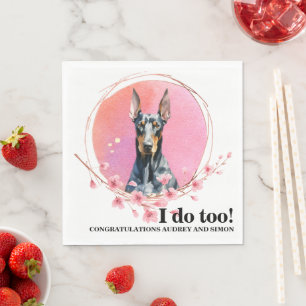 Guardanapo De Papel Doberman Pinscher Wedding Napkins com Cães Foto
