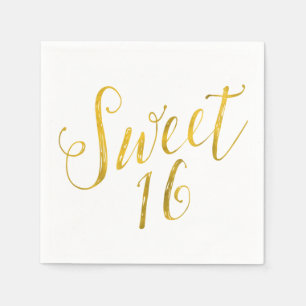 Guardanapo De Papel Doce 16 Cotações Faux Gold Foil Sparkly Modelo