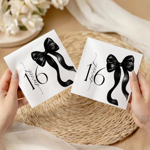 Guardanapo De Papel Doce 16 Frente de Arco Negra Napkins
