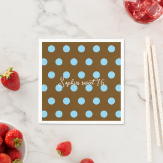 Guardanapo De Papel Doce 16 Pontinhos - Aniversário com Pontos Azuis e