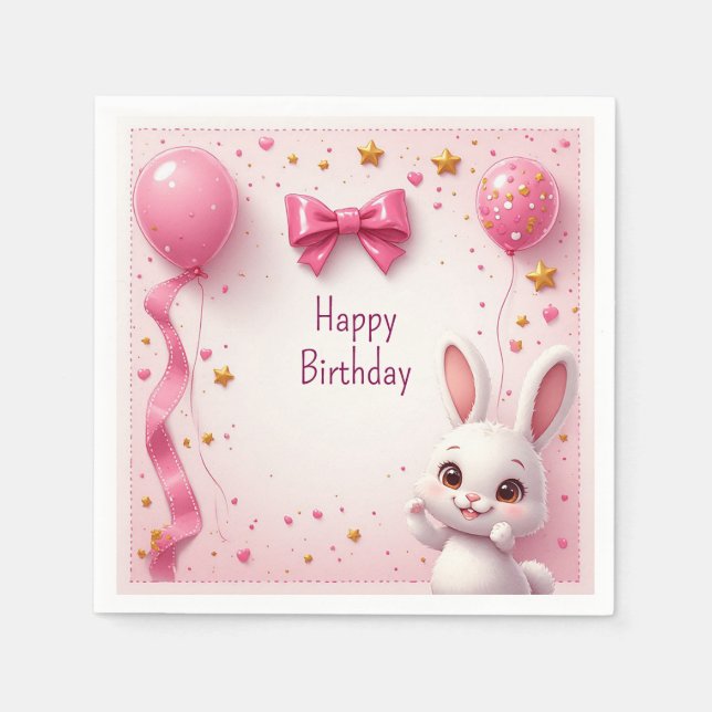 Guardanapo De Papel Doce Coelhinho Bebê Aniversário 🐰 (Frente)