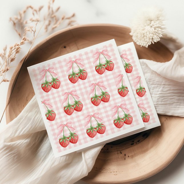 Guardanapo De Papel Doce de Morango Aniversário Ginga Rosa (Criador carregado)