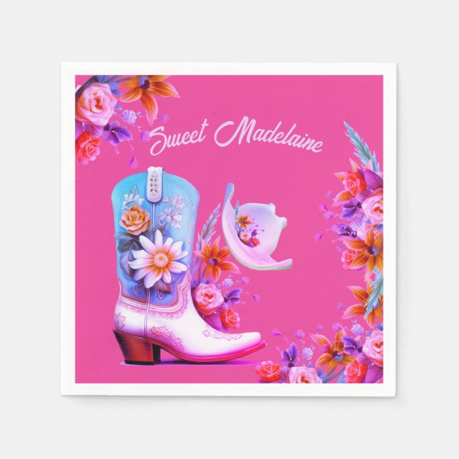 Guardanapo De Papel Doce Dezesseis e Dezesseis 16º Aniversário Rosa Fl (Frente)