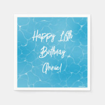 Doce do Partido da piscina 16 Água Azul - Bday Min