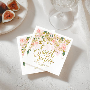 Guardanapo De Papel Doce do Partido Napkins Blush Pink Borboleta Rosa 