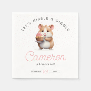 Guardanapo De Papel Doce Hamster, Aniversário das Crianças de Cupcake