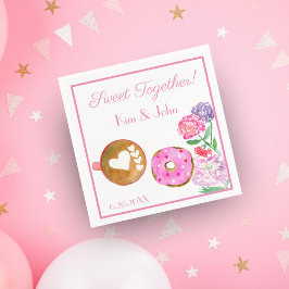 Guardanapo De Papel Doce Juntos Donut Rosa Com Latte