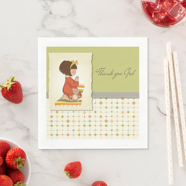 Guardanapo De Papel Doce Menina Oração Obrigada Deus (Criador carregado)