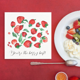 Guardanapo De Papel Doce Morango Vermelho Punição Frutas Padrão Aquare