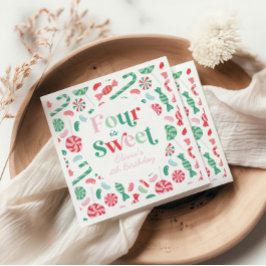 Guardanapo De Papel Doce Natal Quatro é Doce 4º Aniversário