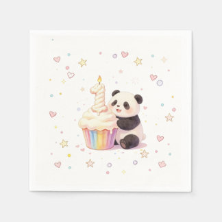 Guardanapo De Papel Doce Panda de Pastel Aniversário de 1 ano