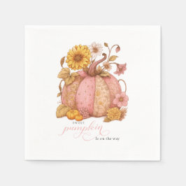 Guardanapo De Papel Doce pequeno remendo de abóbora com florais está a
