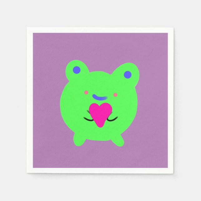 Guardanapo De Papel Doce Sapo com coração (Frente)