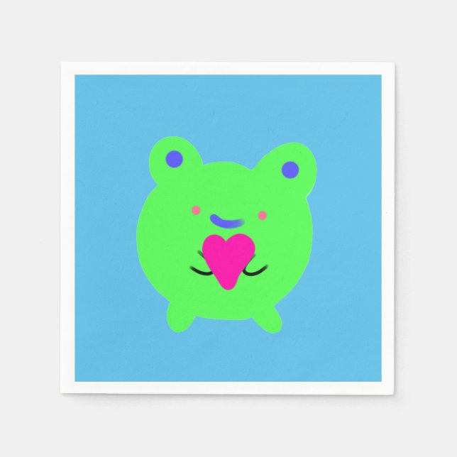 Guardanapo De Papel Doce Sapo com coração (Frente)