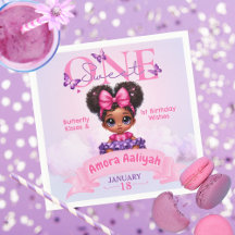 Doce Um primeiro aniversario Afro Puff Baby Girl