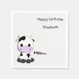 Guardanapo De Papel Doce vaca no aniversário de bolinhas