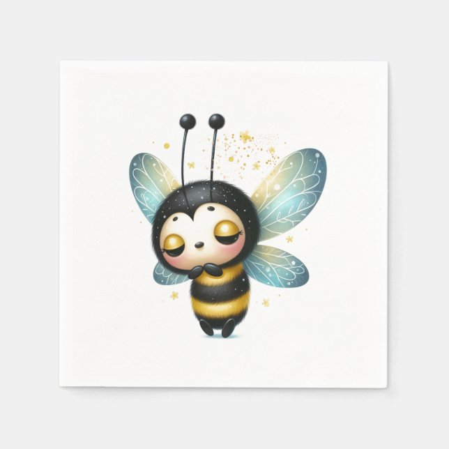 Guardanapo De Papel Doce Whimsical Dormindo como Abelha (Frente)