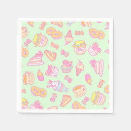 Guardanapo De Papel Doces Bakery e Bebidas Verdes