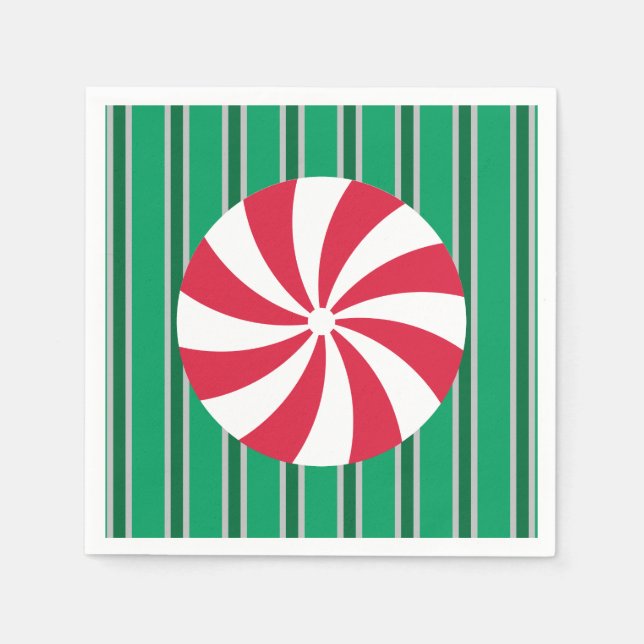 Guardanapo De Papel Doces de hortelã-pimenta de Natal divertida e Rico (Frente)
