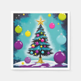 Guardanapo De Papel Doces de Natal de pop Art como ornamentos colorido