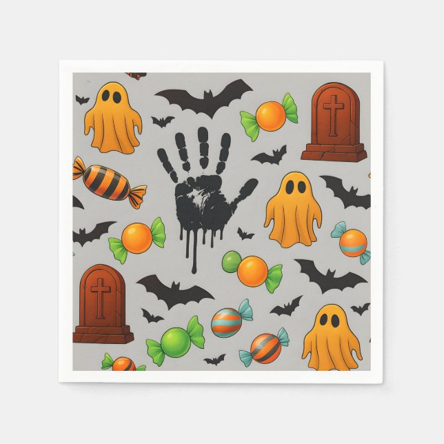 Guardanapo De Papel Doces e Sombras Spooky (Frente)