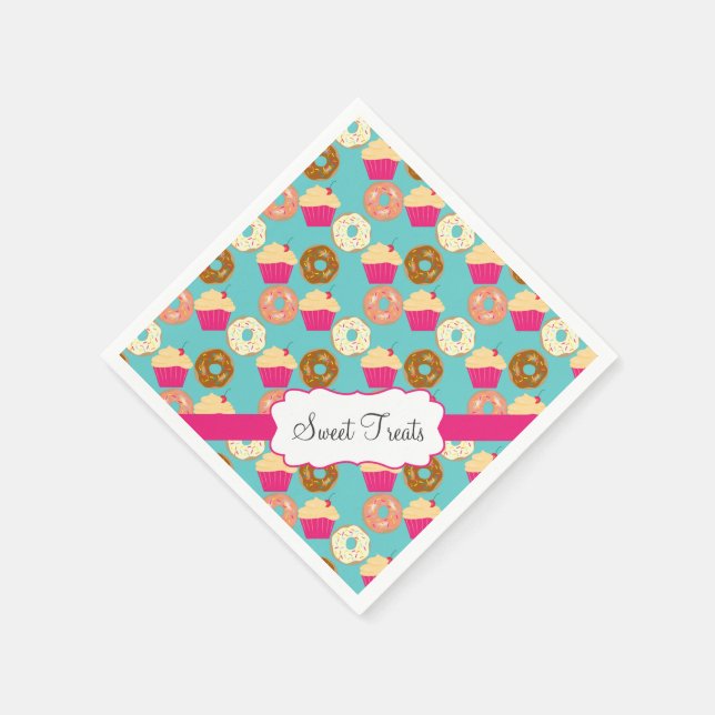 Guardanapo De Papel Doces Tratamentos, Rosquinhas e Cupcakes (Canto)
